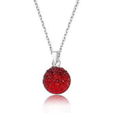 Collier pour femme en argent et cristal rouge